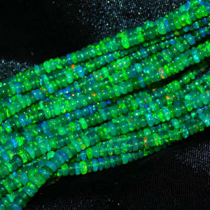 Perles d'opale verte éthiopienne Welo de qualité AAA+, 3-5 mm, forme ronde lisse, longueur de brin de 16 pouces, différentes tailles pour la fabrication de bijoux - Product Image 4