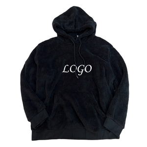 New Custom Heavyweight <b>Sherpa</b> Fleece <b>Hoodie</b> Vintage Hooded Sweatshirt No String Oversized Hoodies for Men - Product Image 1