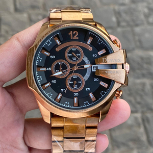 Montre à quartz DS de conception tendance pour hommes, logo personnalisé, multifonction, cadran à chiffres arabes, montre-bracelet en acier inoxydable pour hommes - Product Image 4
