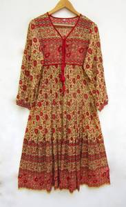 Robe longue Maxi de haute qualité Fabricant en gros de vêtements de plage en coton marocain Maillot de bain Cover Ups Imprimé Femmes Bouton naturel - Product Image 5