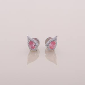 Boucles d'oreilles halo en diamant rose poire de 0,847 carats avec diamants ronds de 0,219 carats, or rose jaune et blanc 14 carats, bijoux fins - Product Image 6