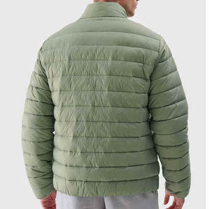 Vestes matelassées pour hommes de haute qualité personnalisées, imperméables et coupe-vent, en duvet vert, pour l'hiver - Product Image 4