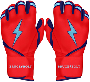 Custom Inspired Baseball Batting Gloves Cabretta Leather & Long Cuff Wrist Support <b>Chrome</b> Series - Product Image 3