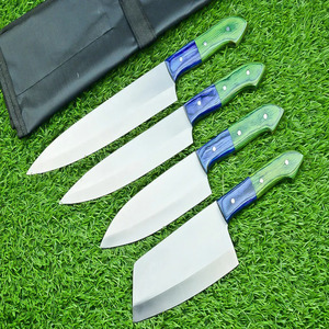 ชุดมีดทำครัวเหล็กดามัสกัส/มีดเชฟขนาด5นิ้วกระเป๋าม้วนหนังมือจับเหล็กคาร์บอนโรสวูด - Product Image 2