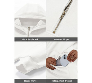Vente en gros de sweats à capuche zippés pour hommes, personnalisés, double couche, en molleton French Terry, couleur unie, avec poche, coupe classique, pour l'hiver, à séchage rapide - Product Image 5