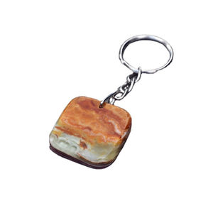 พวงกุญแจหินอ่อนโอนิกซ์สีเขียวหลายสี - Product Image 1