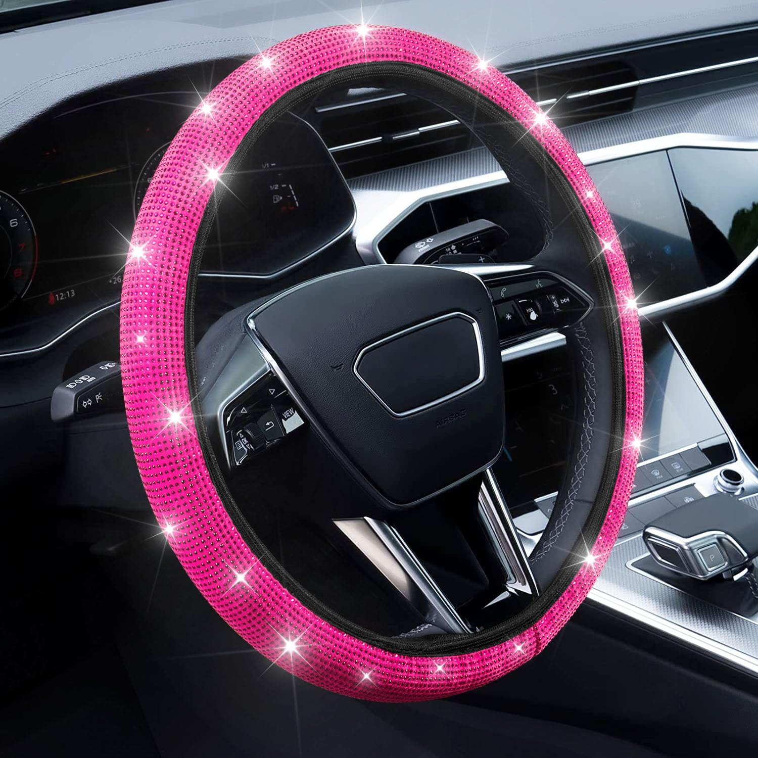 Bling Bling Full Diamond PVC Car Steering Wheel Cover - Kuaiyixing NFXPB1 Model