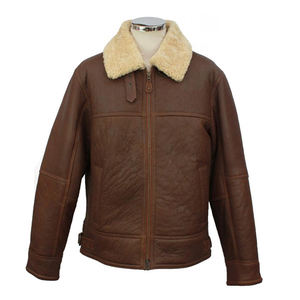 Chaqueta de Cuero de Oveja de Primera Calidad OEM para Hombre, Chaqueta de Piloto, Chaqueta de Invierno Vintage, Abrigo de Cuero Cálido para Hombre - Product Image 6