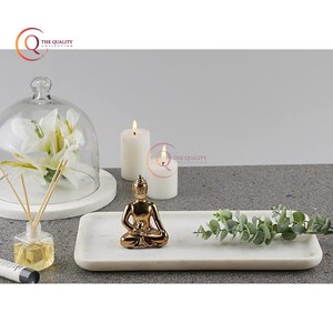 Bandeja de mármol para servir Cocina y restaurante Diseño tradicional Bandeja para servir alimentos Forma rectangular Chapado en blanco al precio más barato - Product Image 3