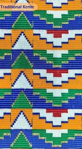 Tela Tradicional Kente Jacquard Tejida 100% Algodón 270 GSM Diseño Étnico Material para Ropa Tradicional y Moda Ancho 51 Pulgadas - Product Image 3