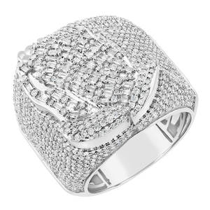 Personnalisez la conception de main de prière en argent S925 avec Moissanite ronde et baguette de diamant Bague Hip Hop pour hommes - Product Image 1