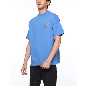 เสื้อยืดลำลองโอเวอร์ไซส์สำหรับผู้ชายแห้งเร็วระบายอากาศได้ดีดีไซน์คอกลมถักแบบปรับแต่งได้พิมพ์ลายธรรมดาสั้น220ก. - Product Image 1