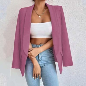 Blazer Homme Slim Fit à Col V, Simple Boutonnage, Manches Longues, Couleur Unie, Veste Décontractée Anti-Plis, Couleurs Personnalisables, Polyester - Product Image 2
