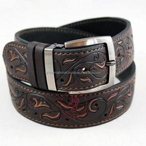 Ceinture d'outillage à main en cuir occidental durable et cousue sur mesure Ceinture d'outillage en relief à motif floral 3D pour cow-boy - Product Image 2