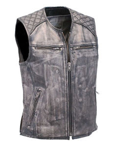Gilet Homme en Cuir Véritable de Qualité Supérieure, Imperméable, Écologique, Chaud, Coupe-Vent, Sans Manches, avec Poches, Vêtement d'Extérieur pour Automne et Hiver - Product Image 1