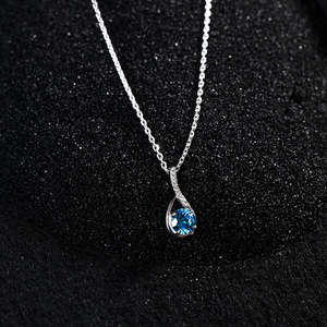 Collier pendentif CLARA Isla en argent sterling 925 rhodié, forme goutte d'eau, géométrique, animal, croix, diamant, tendance, fiançailles - Product Image 3