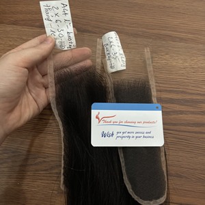 Fermeture brute 2x4 4x4 5x5 HD dentelle non traitée vierge brésilienne péruvienne cheveux HD suisse transparent dentelle frontale fermetures - Product Image 1