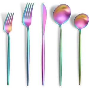 Fabricant en gros personnalisé en acier inoxydable moderne plaqué noir ensemble de couverts pour dîner régulier déjeuner - Product Image 5