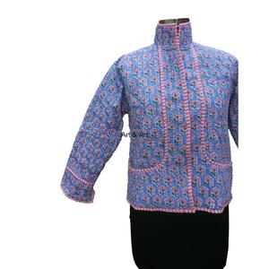 เสื้อแจ็คเก็ตผ้าฝ้ายทอลายดอกไม้สำหรับผู้หญิง น้ำหนักเบา นุ่ม สบาย ระบายอากาศได้ดี แห้งเร็ว สวมใส่สบายๆ ในฤดูหนาว ความยาวแบบสั้น - Product Image 2