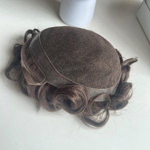 Perruque Yinshun pour hommes, style <span class=keywords><strong>pompadour</strong></span>, texture lisse, base de type Hollywood, système de remplacement capillaire, toupet pour hommes, solution pour la calvitie - Product Image 3