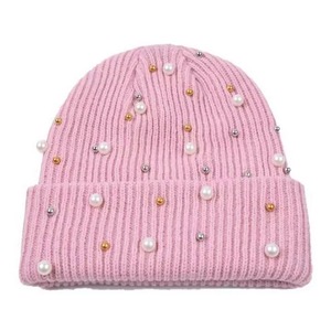 Gorro personalizado de moda de invierno con diseño de diamantes de imitación multicolor elegante gorro cálido fabricante OEM ODM - Product Image 1
