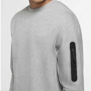 เสื้อสเวตเตอร์คอกลมแขนยาวสำหรับผู้ชาย, เสื้อคอกลมแขนยาวระบายอากาศได้ดีเสื้อซิปปะติดแบบกำหนดเองสำหรับฤดูหนาว - Product Image 3