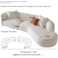 Ensemble de canapés modernes et luxueux pour petit appartement, espace de réception incurvé pour salon, salon de beauté, espace de repos des célébrités