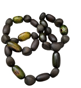 Collier de prière islamique classique en résine de haute qualité, perles ovales noires et vertes, bijoux religieux unisexes, cadeaux de fête - Product Image 1