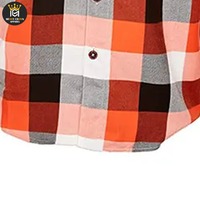 Tren Terbaru Kemeja Flanel Kancing Tanduk Anti-Kerut Pria 100% Katun Lengan Panjang Motif Kotak-Kotak Gaya Safari Berkualitas Tinggi
