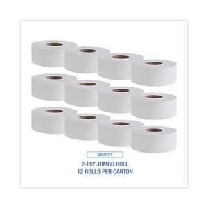 Boardwalk 3.4 In. Rouleau de papier toilette géant 2 plis de 1000 pieds – Doux, résistant, blanc – 12 rouleaux/carton – Pour usage domestique – Disponible gratuitement - Product Image 3