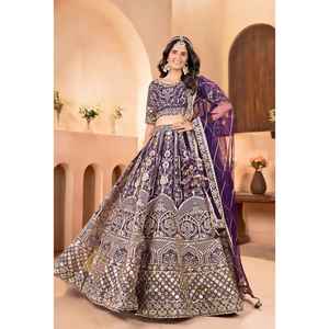 DETALLES DE LEHENGA FABRICNET WORKEMBROIDERY SECUENCIA DISEÑO TRABAJO INNERSATIN CON CANCAN Y LONA - Product Image 1