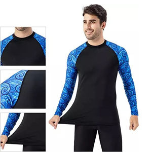 เสื้อรัดกล้ามเนื้อผู้ชายแบบซับลิเมชั่นสั่งทำพิเศษ ผ้าฝ้าย 100% แห้งเร็ว ระบายอากาศดี แขนยาว คอกลม สำหรับ MMA ยิม และทุกกิจกรรม - Product Image 5