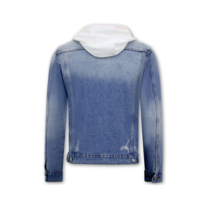 Chaqueta vaquera con capucha para hombre con cierre de botón, elegante diseño de manga regular para una moda sin esfuerzo y comodidad diaria - Product Image 2