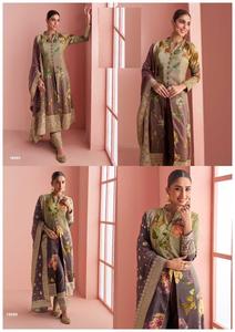 Traje Palazzo de Georgette Heavy Fox con Bordado de Lentejuelas y Decoración de Encaje, Diseño Sencillo - Product Image 5