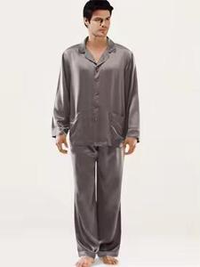 ชุดนอนผู้ชายแขนยาวผ้าฝ้ายโพลีเอสเตอร์ผ้าฝ้ายคุณภาพสูงกางเกงผ้าเทอร์รี่ไซส์ใหญ่พิเศษ - Product Image 3