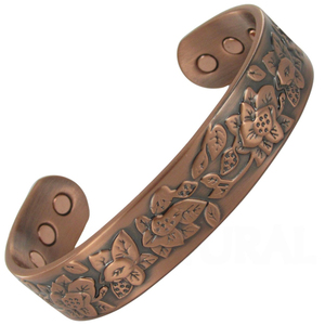 2023 septembre 3mm épais style tibétain gravé manchette bijoux magnétiques marteau Texture torsadé pur cuivre Bracelets - Product Image 4