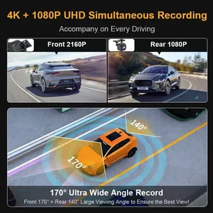 2 kênh Xe DVR HD 1080P 2-len phía trước xe Dash Cam hai cách máy ảnh dvrs ghi 9.66 inch video Dashcam máy quay - Product Image 2