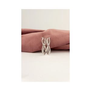 Pendientes de Aro Dea Senia al por Mayor de Alta Calidad, Oro Blanco, Cristales Blancos, Chapado en Oro de 18K, Plata de Ley 925 - Product Image 4