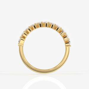 แหวนแต่งงานทองคำ 18K ประดับเพชรโมอิสซาไนต์ทรงลูกแพร์ ดีไซน์หรูหรา - Product Image 4