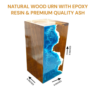 Urna de cremación de ola oceánica de palisandro hecha a mano recuerdo de resina epoxi para mascotas y humanos - Product Image 3