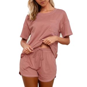 Conjunto ajustado de 2 piezas de verano de alta calidad para mujer, camiseta personalizada, chándal, bordado impreso, proveedor sólido de Bangladesh - Product Image 5