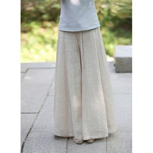 Pantalon femme vintage lin jambe large culotte pantalon fait à la main vêtements personnalisés pantalon long ample - Product Image 2