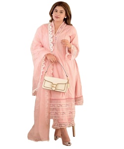 ราคาขายส่งเสื้อผ้าชาติพันธุ์นักออกแบบปาร์ตี้สวมด้านบนด้านล่างด้วยดูปัตต้าพิมพ์เย็บเต็ม - Product Image 1