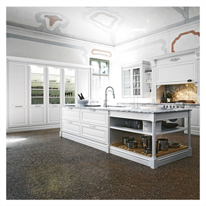 Trắng Phong Cách Châu Âu tùy chỉnh tủ bếp với đảo thiết kế thanh lịch - Product Image 1