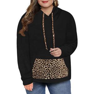Sudaderas con capucha de talla grande para mujer, Tops de manga larga, suéter informal con cordón para exteriores, sudadera con bolsillo impreso - Product Image 1