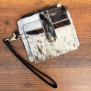 Women Mini <b>Cute</b> Cowhide Leather Credit Card Holder High Quality Slim Coin <b>Purse</b> Minimalist Genuine Leather Small Wristlet Wallet - Product Image 2