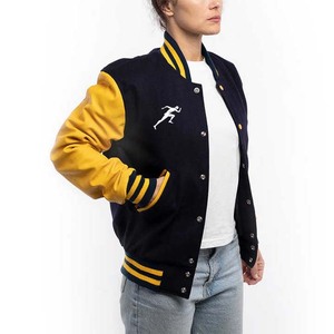 Haute qualité en gros blanc femmes vestes Letterman Varsity veste laine cuir manches Varsity vestes respirant personnalisé - Product Image 2