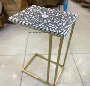 Premium Mother of Pearl Inlay Coffee Table for Modern Homes Furniture Living Room <b>Drawing</b> Room Decor MOP & Wood Table - Product Image 5