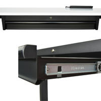 Bureau debout convertible CSPS de qualité supérieure, hauteur réglable, matériaux métalliques et en bois, design moderne pour l'école et le gaming, 80-124 cm, garantie 2 ans