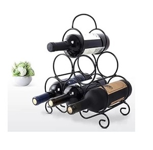 Estante de vino de Metal de diseño elegante, soporte colgante para vino negro, estantes para sala de estar, soporte organizador de botellas, estantes para vino - Product Image 2